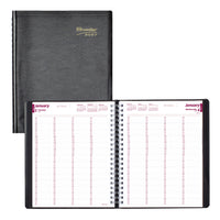 Brownline 2027 Four-Person Daily Professional Appointment Book with Twin-Wire Binding - 11" x 8-1/2" - Black-12-Month: January 2027 to December 2027