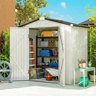 Outsunny Outdoor Metal Garden Shed - 6.5' x 4' - Silver/White-Includes 4 vents for enhanced airflow, keeping your tools dry and rust-free
