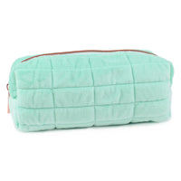 Fashion Stationery Quilted Plush Pencil Case - Mint-Ideal for holding pens, pencils and small accessories