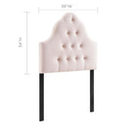 Modway Sovereign Diamond Tufted Performance Velvet Twin Headboard - Pink-Elegant Biscuit Tufted Buttons