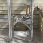 PawHut Cat Litter Box with Lid, Removable Tray, Scoop and Filter - White-Colour: White 