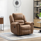 Ebello Chemika 40.9" W Classic Super Soft Padding And Oversize Manual Recliner With Rivets-brown-Faux leather upholstery creates a smooth and uniform surface
