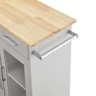 Modway Culinary Kitchen Cart With Towel Bar - Light Grey Natural-10