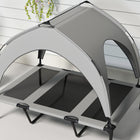 PawHut Elevated Cooling Dog Cot Bed with Canopy for Large Dogs - Light Grey-Oxford fabric resists tearing and ensures lasting durability 