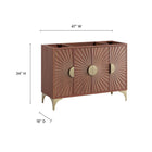 Modway Daylight 48" Single Sink Compatible Bathroom Vanity Cabinet - Walnut-8