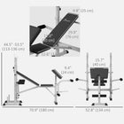 Soozier Adjustable Weight Bench with Squat Rack - Grey-Padded seat and back for added comfort