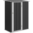 Outsunny 5' x 3' Outdoor Storage Shed - Dark Grey-Serve as a tool shed or a garden bin storage 
