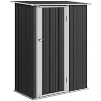 Outsunny 5' x 3' Outdoor Storage Shed - Dark Grey-Serve as a tool shed or a garden bin storage 
