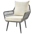 Manhattan Comfort Cannes Modern Patio 2-Person Seating Group 3-Piece Set with End Table - Grey/Cream-10