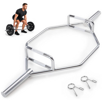 MotionGrey Olympic Hex Trap Bar for Deadlifts and Strength Training - 140 cm - Silver-140 cm Olympic hex trap bar designed for deadlifts and strength-training exercises