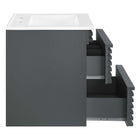 Modway Render 24" Wall-Mount Bathroom Vanity - Grey/White-Fixtures Not Included
