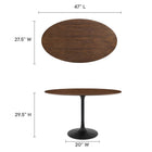 Modway Lippa 48" Oval Wood Dining Table - Black Walnut-Walnut Wood Veneer and MDF Tabletop