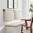 Modway Anela Wall-Mounted Chenille Upholstered Full Headboard - Cream Walnut-Cushioned Pillows