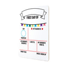 Quartet First Day of School Dual‑Sided Reusable Dry Erase Board - 11" x 14"-Personalized Spaces: Write the child’s name, age, grade, teacher, school, favourites, and future goals