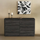 Manhattan Comfort Evelyn 60" Modern 6-Drawer Double Dresser - Charcoal Grey-Available in Three Finishes – Choose from Natural, Warm Brown, or Charcoal Grey, each highlighting the dresser’s refined wood texture and timeless elegance