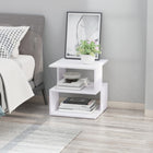 HOMCOM Side Table with Storage - White-Can be used as a coffee table, side table, decorative display table and more 