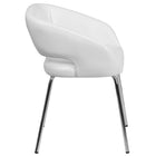 Flash Furniture Fusion Series Contemporary Leather Side Reception Chair - White-White LeatherSoft Upholstery