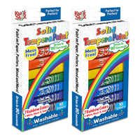 Kwik Stix Tempera Paint Sticks - Rainbow Colours - 10 Colours/Pack - 2 Pack-Kwik Stix Paints: Kwik Stix Tempera Paint sticks take the mess out of painting while keeping all the fun. These quick drying paints dry in under 90 seconds, providing mess free fun for kids of all ages.