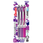 Pentel EnerGel Retractable Gel Roller - 0.7mm - Metal Tip - Assorted Colours - 3 Pack-Sleek & stylish barrel design with metal accents for a professional look