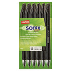 Staples Sonix Gel Pens Retractable - 0.7mm - Black - 12 Pack-Super-smooth writing