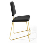 Modway Ponder Performance Velvet Counter Stool - Black-Vintage Glamour Style