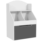 Qaba 3 Tier Kids Bookshelf with Drawer, 2 Storage Compartment - White-Large storage with 2-layer shelves and a drawer organizes books

