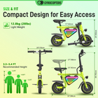 Gyrocopters Radi8 Electric Scooter for Kids - Speed 25 kmph - Range 20 km - LED Lights - Green-Master every driveway and park path with 10-inch high-traction rubber tires and a reliable rear disc braking system