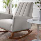 Modway Sway Performance Velvet Rocking Chair - Light Grey-Performance Velvet Upholstery