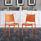 Modway Hipster Dining Side Chair - Orange - 2 Pack-Sturdy polypropylene plastic