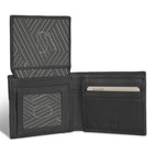 Champs Onyx Leather Access Top Wing Wallet - Black-3 slot pockets