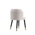 Manhattan Comfort Zephyr 21.65" Modern Velvet Upholstered Dining Chair - Cream-Weight Capacity: 300 lb. Seat Height: 18.9"