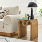 Modway Ondine Glass Top Side Table - Natural-Tempered Glass Top