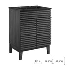 Modway Render 24" Bathroom Vanity - Charcoal/Black-Adjustable Storage Shelf
