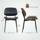 HOMCOM Dining Chairs in Mid Century Modern Style - Black - Set of 2-The armless kitchen chair design allows for easy storage under tables