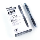 Pentel EnerGel-X Retractable Gel Roller Needle Tip - 0.5 mm - Black - 12 Pack  -Rubber grip for maximum comfort and control.