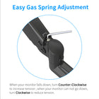 ShoppingAll Pneumatic Gas Spring Single Monitor Wall Mount - Black-Swivel +/-90 degrees in either direction