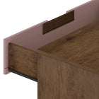 Manhattan Comfort Rockefeller Mid-Century Modern Bedroom Dresser 2-Piece Set - Nature/Rose Pink-Home Assembly Required. All Hardware Included