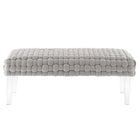 Modway Prologue Woven Performance Velvet Ottoman - Light Grey-Sturdy Construction