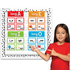 Teacher Created Resources 7 Pocket Chart - 28" x 28" - Black Painted Dots on White -Pocket chart measures 28" x 28".
