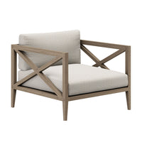 Modway Northlake Outdoor Teak Armchair - Pebble-Sturdy Teak Wood Construction