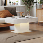 HOMCOM LED Extendable Coffee Table - High Gloss White-Three-colour LED light creates the optimal atmosphere for any mood