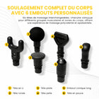 MotionGrey - Pistolet de massage à percussion pour tissus profonds - Appareil de massage portatif avec 20 niveaux de vitesse - Noir-Léger et prêt pour le voyage : son design compact et son étui de transport inclus permettent d’emporter facilement ce pistolet de massage partout-idéal après l’entraînement, à la maison ou en déplacement
