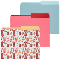 Merangue File Folders - Letter Size - Coffee & Carbs - 3 Pack-Reversible 1/2-cut file folders