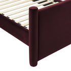 Modway Rael Performance Velvet Queen Platform Bed - Mulberry-7