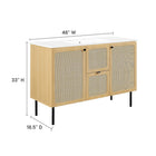 Modway Chaucer 48" Single Sink Bathroom Vanity - Oak/White-Adjustable Shelves
