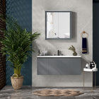 Kleankin Wall Mount Bathroom Mirror Cabinet with Two Doors - White-4 alloy hinges make doors open and close easily