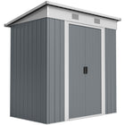 Outsunny 6' x 4' Outdoor Storage Shed with Lockable Sliding Doors & Vents - Grey-Ample storage space
