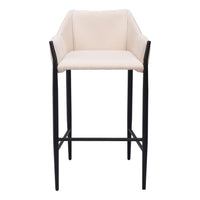 Zuo Andover Barstool - Beige-Comfy and durable polyester fabric