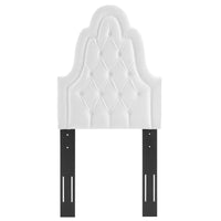 Modway Augustine Tufted Performance Velvet Twin Headboard - White-Tufted Twin Headboard