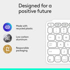 	 Logitech Keys-To-Go 2 Portable Wireless iPad Keyboard with Built-in Cover -  Pale Grey-18mm-pitch key, 1mm-travel scissor keys